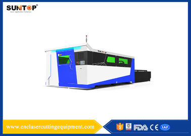 China Estructura completa del sello de las tablas de funcionamiento del intercambio del doble del cortador del laser de la fibra proveedor